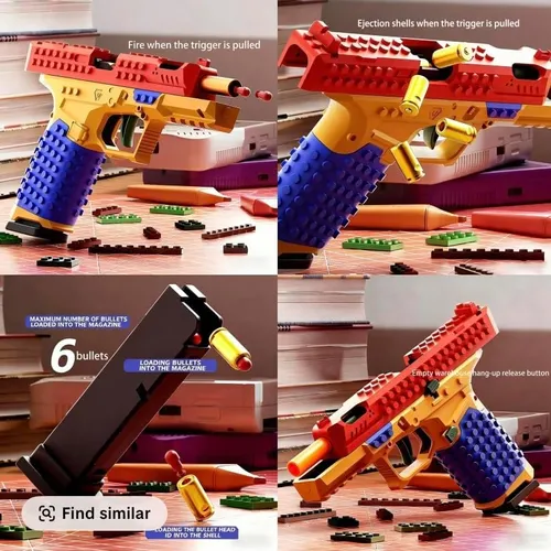 Building Block Shell-Ejecting Soft Bullet Toy Gun