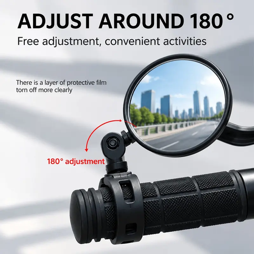 6pcs 8cm Diameter Rearview Mirror for Motorcycles, E-bikes, and Bicycles – Adjustable 360° Rotating Wide-Angle Handlebar Mirror