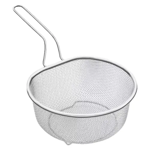 Kitchen Restaurant Mesh Net Deep Frying with Handle Stainless Steel Cooking Tools Filter Fry Basket Food Colander
