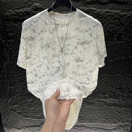 Sophisticated Grey Marble Rhinestone Tee