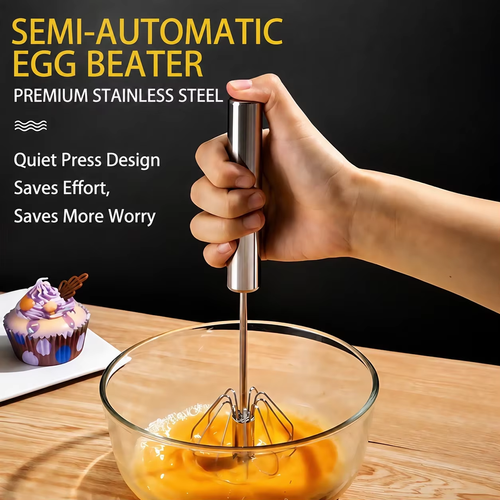 5pcs Semi-automatic egg beater and milk frother manual stainless steel mixing rod cream mixer egg whisk baking tool