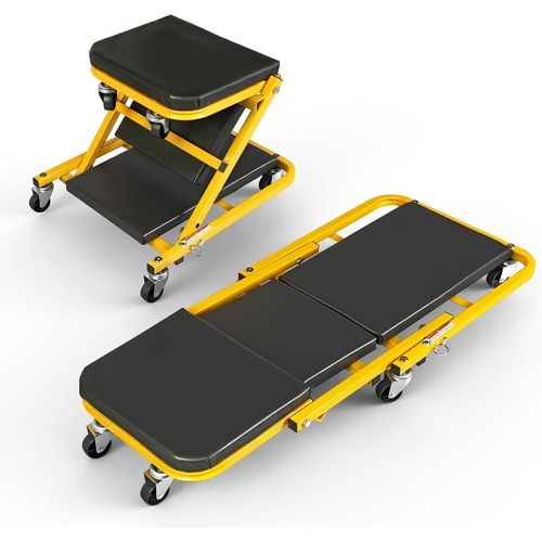2-in-1 foldable repair bench with adjustable Z-shaped design for auto repair work