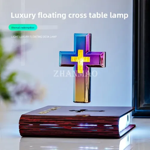 Magnetic Levitation Cross Bible Night Light for Room Home Decoration Desk Accessories Decor Novelty Gift
