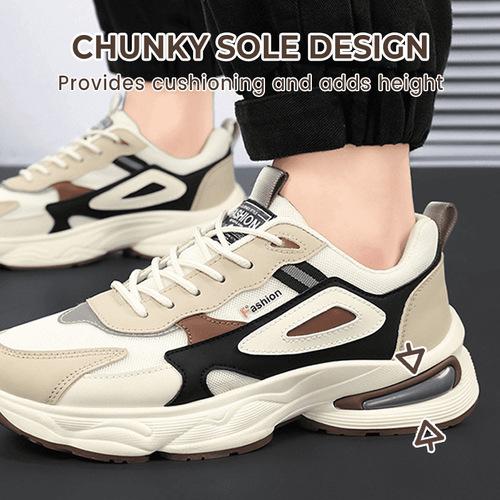 Men's Chunky Platform Sneakers with Breathable Mesh