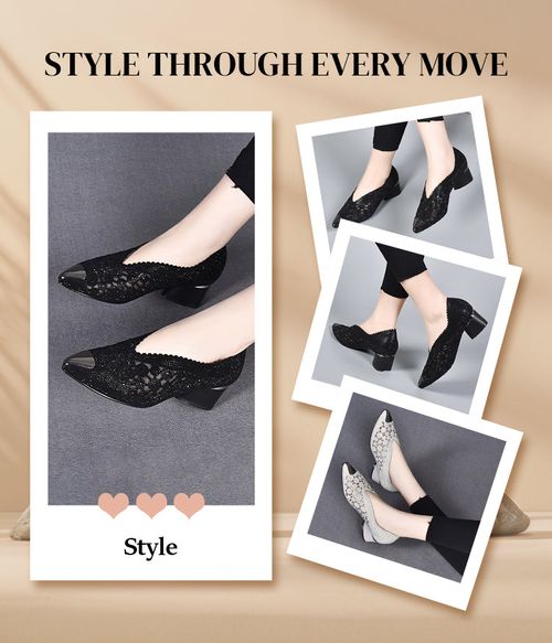 💥HOT SALE 50% OFF✨Hollow mesh sandals with rhinestone and chunky heel