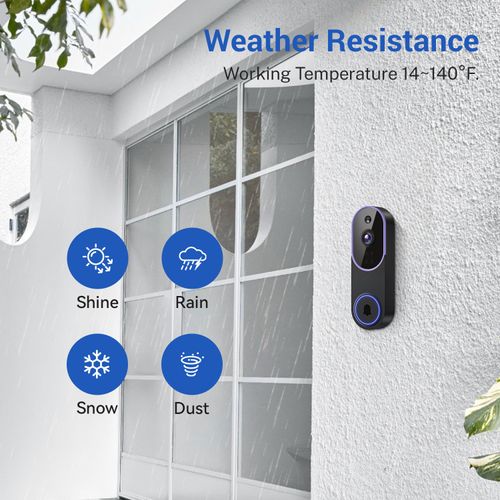 Smart wireless video doorbell camera (supports AI detection, night vision, and cloud storage)