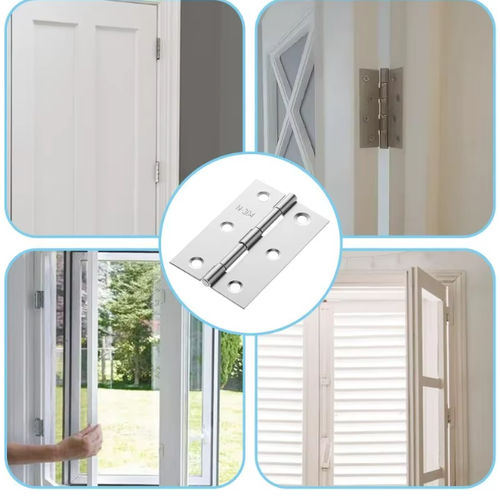 5pcs Furniture Cabinet Door Hinges Stainless Steel Wooden Box Folding Butt Hinges