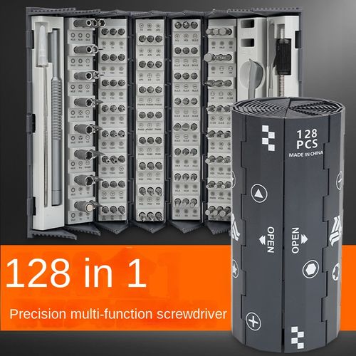 128-in-1 cylindrical hexagonal special-shaped portable household repair screwdriver tool set