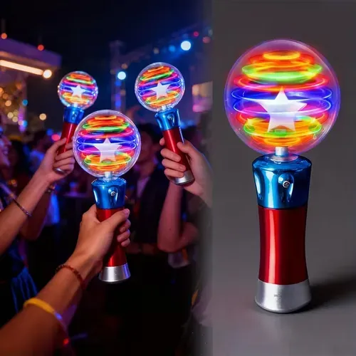 😍Glowing Spinning Ball Stick👨‍👩‍👧‍👦Bright Fun for Every Moment！