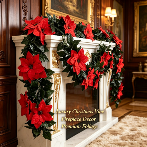 175 cm Christmas Red Fruit Green Leaf Vine Decoration