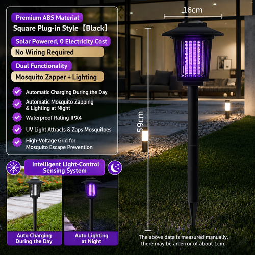 4-Piece Set of Waterproof Solar Outdoor Mosquito-Killing Lights — Mosquito and Pest Repellent Lights for Gardens and Courtyards