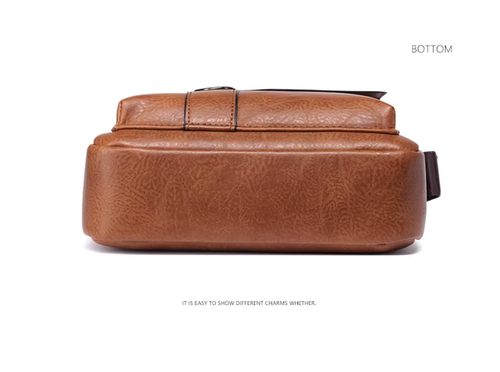 Men's Genuine Leather Crossbody Shoulder Bag