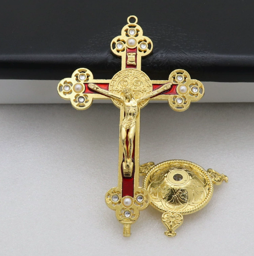 Hand-Painted Metal Crucifix
