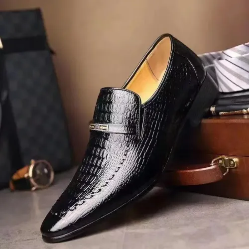 Men's leather shoes luxury crocodile pattern business dress shoes
