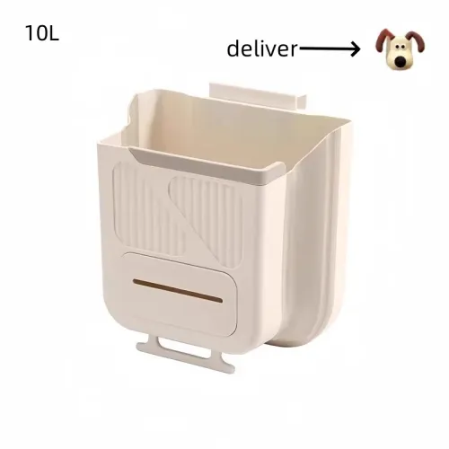2pcs Foldable trash can - Kitchen hanging plastic wall-mounted desktop dual-purpose trash can