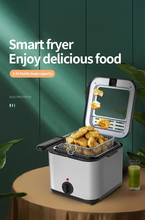 2.5L visual window integrated fried chicken and french fries fryer