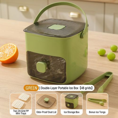 48-Cube Ice Tray (with Storage Bin) – One-Touch Release