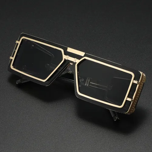 Punk Sunglasses Men Square Sun Glasses Designer T-show Party Eyewear Unisex Fashion Heavy Metal Luxury Shades