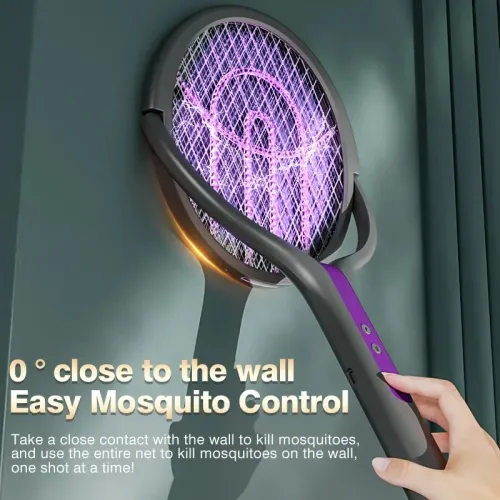 Multi Functional 2-in-1 Mosquito Killer Lamp Angle Retractable Mosquito Swatter USB Rechargeable Mosquito Swatter Bat Swatter