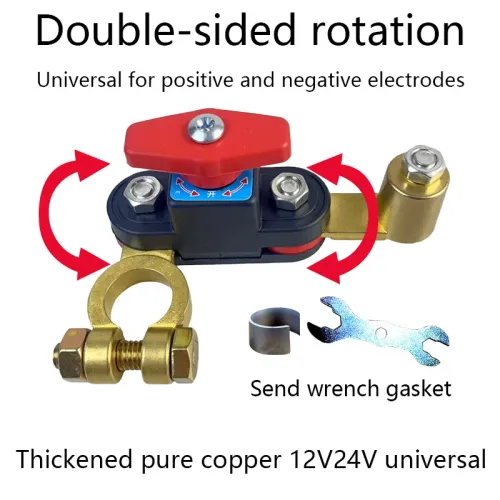 Car Battery Disconnect Switch, 12-24V Heavy Duty Master Kill Switch with Bidirectional Rotatable Joint