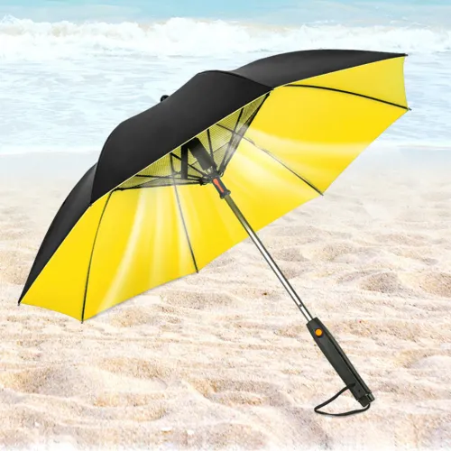 Sun Parasol Waterproof And Durable Electric Fan Included Outdoor Protection Long Handle Umbrella