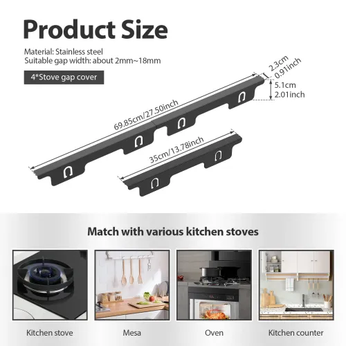 Stove Gap Covers Stainless Steel Stove Gap Covers Heat Resistant Oven Gap Filler