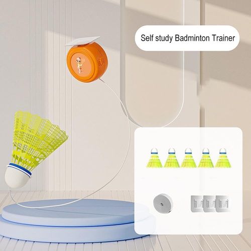 Self Study Badminton Trainer Portable Practice Robot Professional Stretch Badminton Shuttlecock Tool Self-study Training Rebound