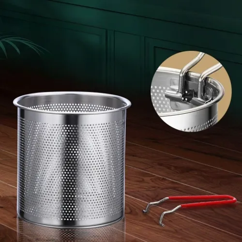 Stainless Steel Deep Fryer with Strainer Basket - Multi-Purpose