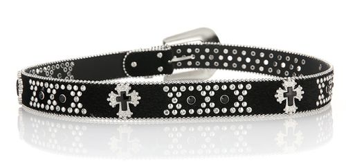 Full Diamond Cross Wide Crystal Belt