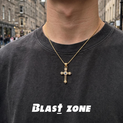 Men Gold Cross Pendant Necklace Stylish Christian Jewelry for Men Everyday Wear and Gifts