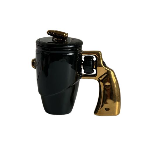 Creative Amazon Cross-Border Coffee Mug: Revolver-Style Ceramic Cup