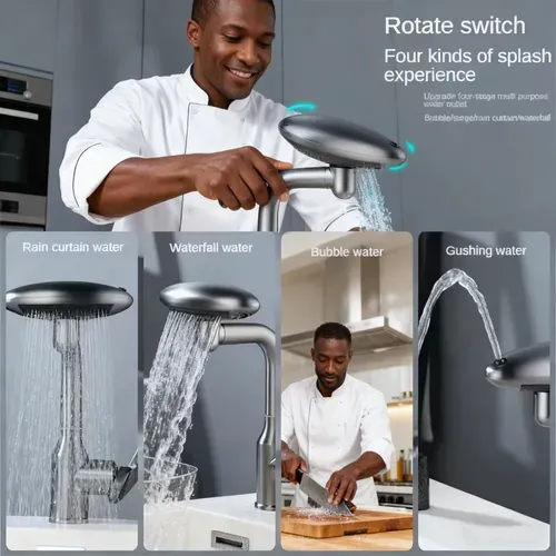 🚿 Stainless Steel Flying Saucer Waterfall Faucet (Hot & Cold) 💦