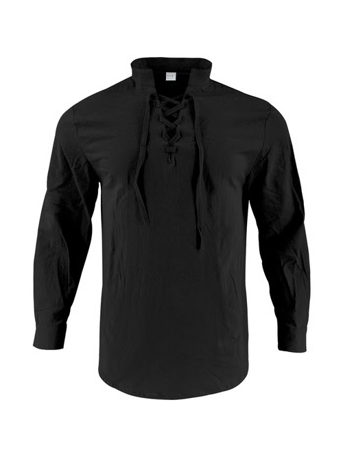 💥2026 HOT SALE💥Men's Linen Casual Long Sleeve Polo Shirt（Please check the size before placing your order.）