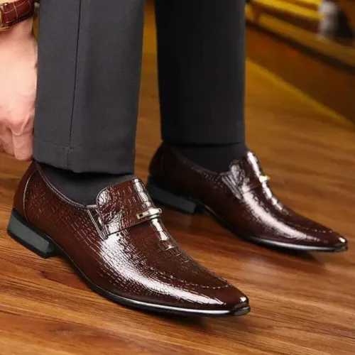 Men's leather shoes luxury crocodile pattern business dress shoes