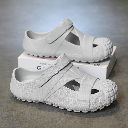 Men's Summer Fashionable Casual Breathable Comfortable Low Cut Slip-On EVA Sandals Foot Covering Slippers Slip-On Shoes