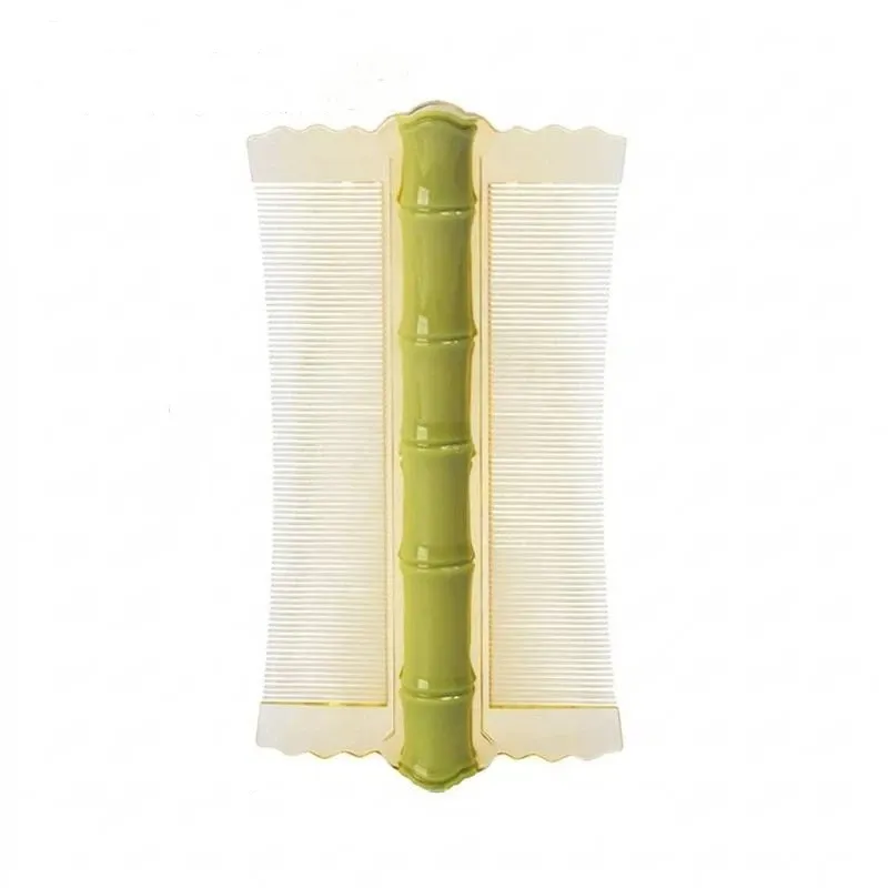 5PCS Plastic Bamboo Node Comb Durable Double Sided Dense Teeth Effective Head Lice Remover for Daily Hair Grooming