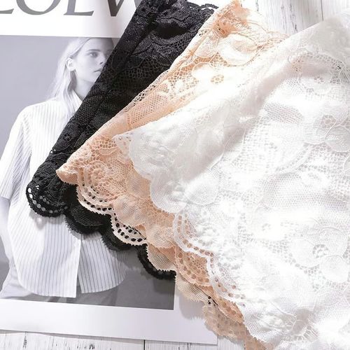 3 pieces of sweet mesh transparent lace Strapless Lace Tube Bra in plus size