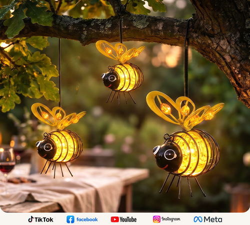 Solar-Powered Hanging Bee Light