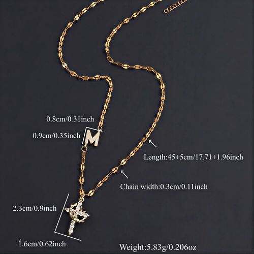 Cross pendant necklace with fashionable diamond inlay