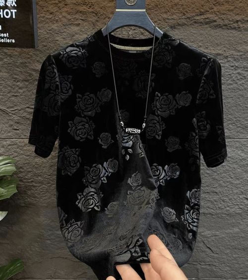 Dark Rose Jacquard T-Shirt