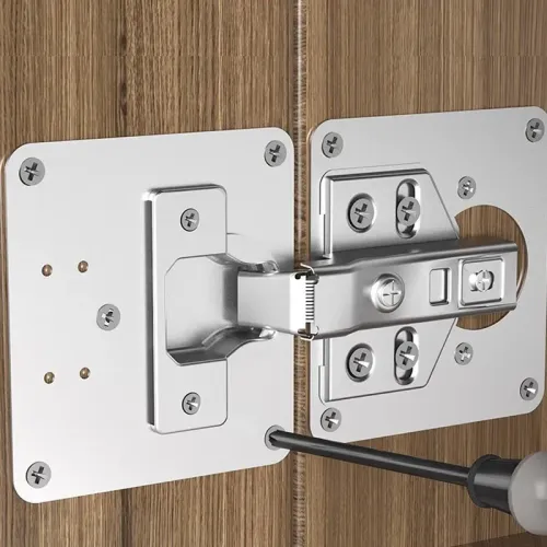 Stainless Steel Cabinet Door Hinge Repair Plate Cabinet Door Hinges Mounting Plate Kit with Screw Furniture Hardware Tools