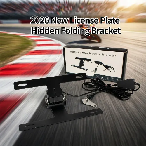 2026 NEW automatic folding license plate holder,motorcycle, turn over one-button start