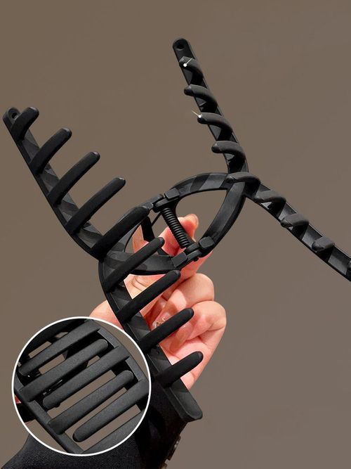 Black Shark Clip Women's Premium Hair Quantity Large Back of Head Pan Hair Clip Headpiece