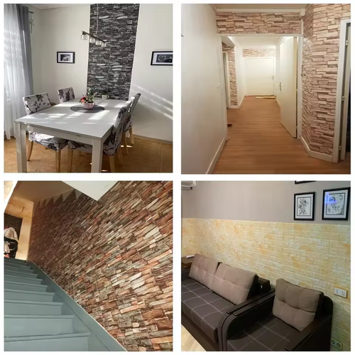 12pcs 35*38.5cm(13.78*15.16in) Waterproof 3D Imitation Brick Wall Stickers Peel and Stick Retro Self-adhesive Wallpaper Panel Moisture-proof DIY