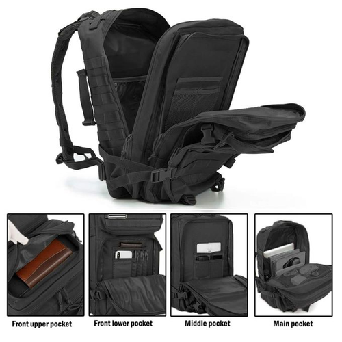 Multifunctional 45L Tactical Molle Rucksack 3 Day Bug Out Pack for Outdoor Hiking Camping Fitness & Daily Work