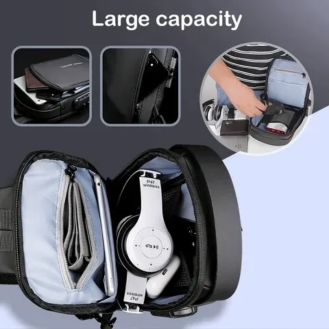 Anti-theft sports bag with USB charging secure, practical, and lightweight perfect for travel, commuting, and outdoor activities.