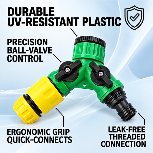 5pcs Y-Shaped Connectors Garden Three-way Faucet Hose Diverter Garden Hose Watering Fittings Adapter with Adjustable Switch Valve