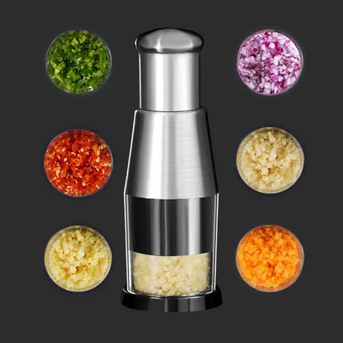 Stainless Steel Manual Hand Chopper Kitchen Tools Vegetable Chopper Mini Garlic Mincer for Garlic Ginger Herbs Nuts