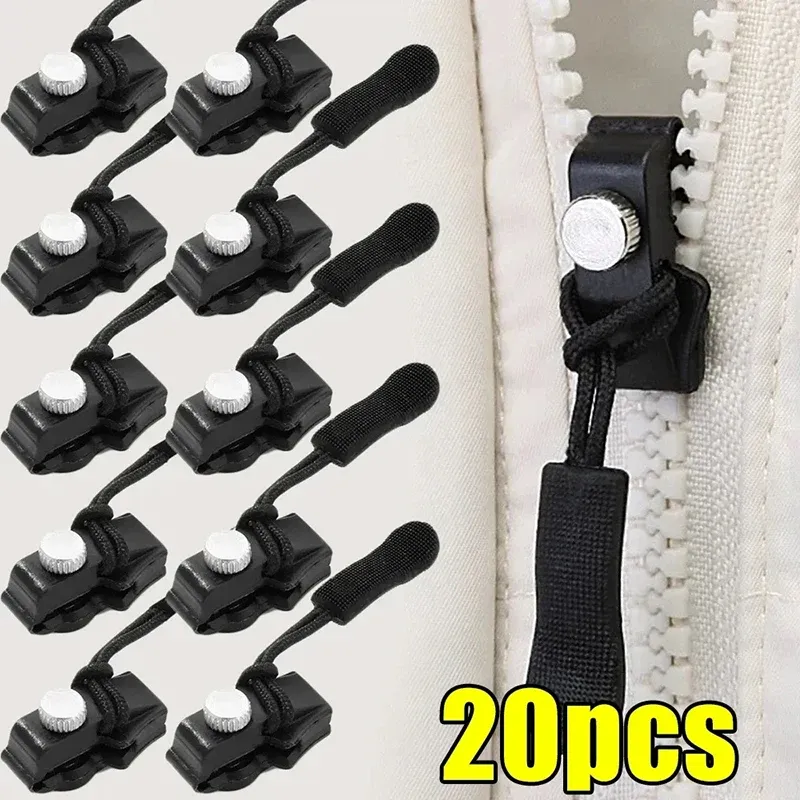 60Pcs Universal Zipper Repair Kit Quick Instant Detachable Zipper Head Replacement Zipper Slider Pull for 3 Different Size