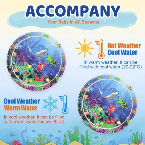 Baby Play Water Mat Purple Octopus Inflatable PVC Playing Mat Toddler Pad Kids Early Education Activity Toy